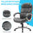 Black Big And Tall Leather Office Chair Adjustable High Back Task Chair With High Back/Footrest/Lumbar Cushion/Adjustable Height