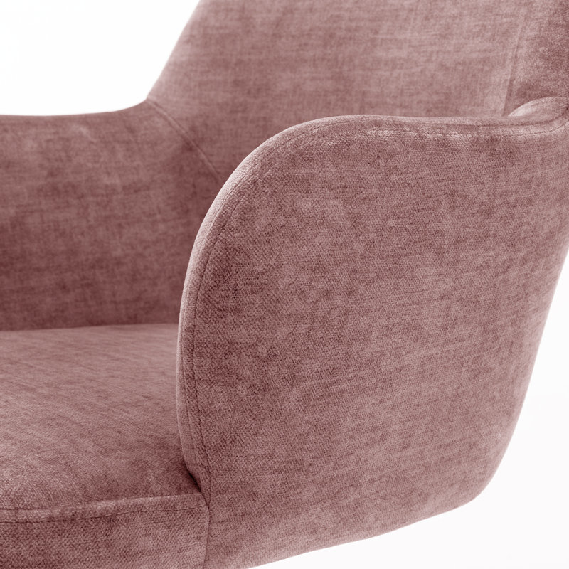 Chaise de bureau pivotante à dossier courbé en tissu de 24 po de largeur, Rose