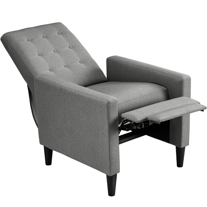 Adysyn Upholstered Recliner, Gray 100% Polyester