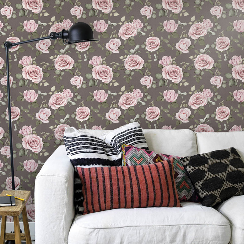Papier peint adhésif rose