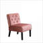 Chaises d'appoint en velours capitonné 2 pièces sans accoudoirs 53 po Reese, coussin en mousse à haute densité pour le salon, rose-179711861