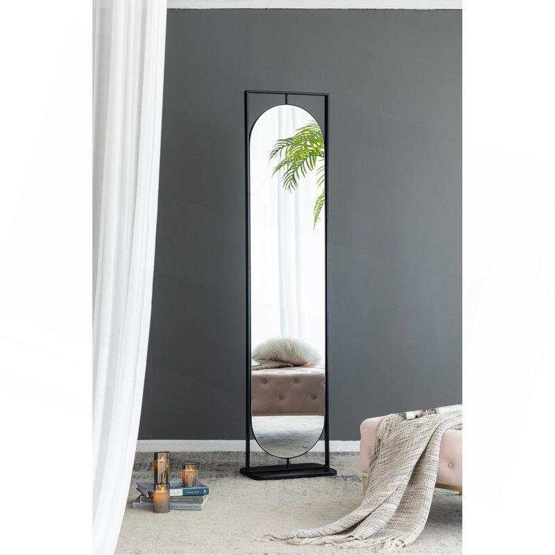 Full Length Standing Mirror With 360° Swivel For Bedroom And Living Room