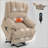 23" Seat Width And High Back Large Size Beige Chenille Power Lift Recliner Chair With 8-Point Vibration Massage And Lumbar Heating-1569945766