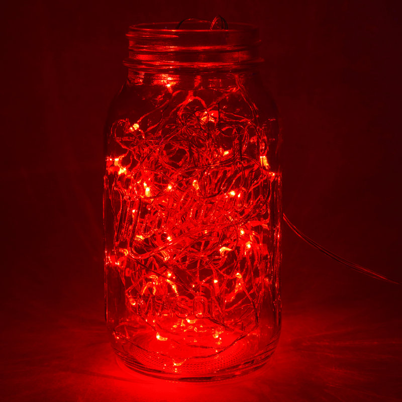 Stoller Outdoor 50 - Bulb 16'' Battery Powered LED Fairy String Light, Red