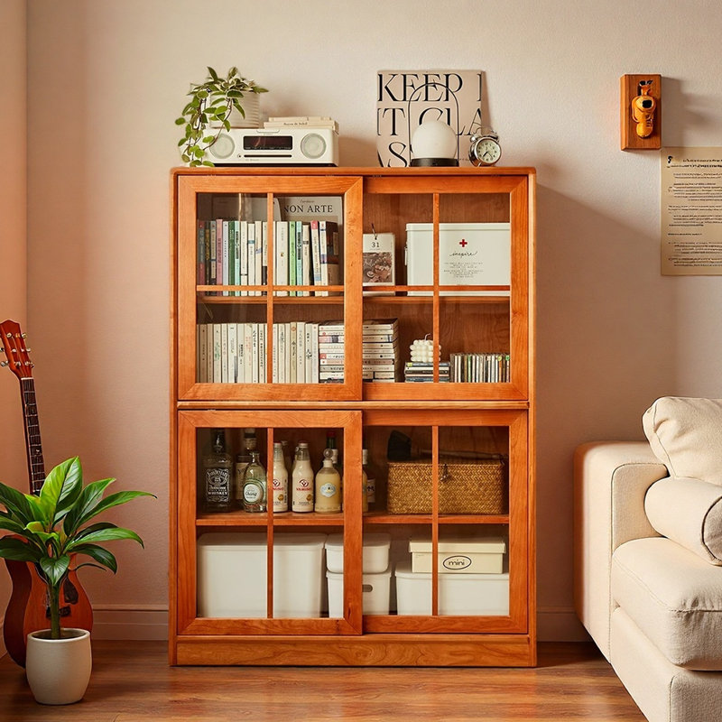 Bibliothèque de rangement populaire de style américain, (4 tablettes) H 53,54 po x l 39,37 po x P 13,78 po