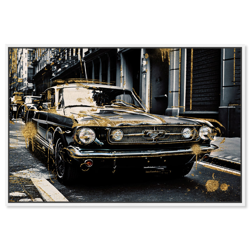 «Rock and Roll Ride Racing Car Print Man Cave» par Notoriart, Cadre blanc, H 17 po x l 25 po