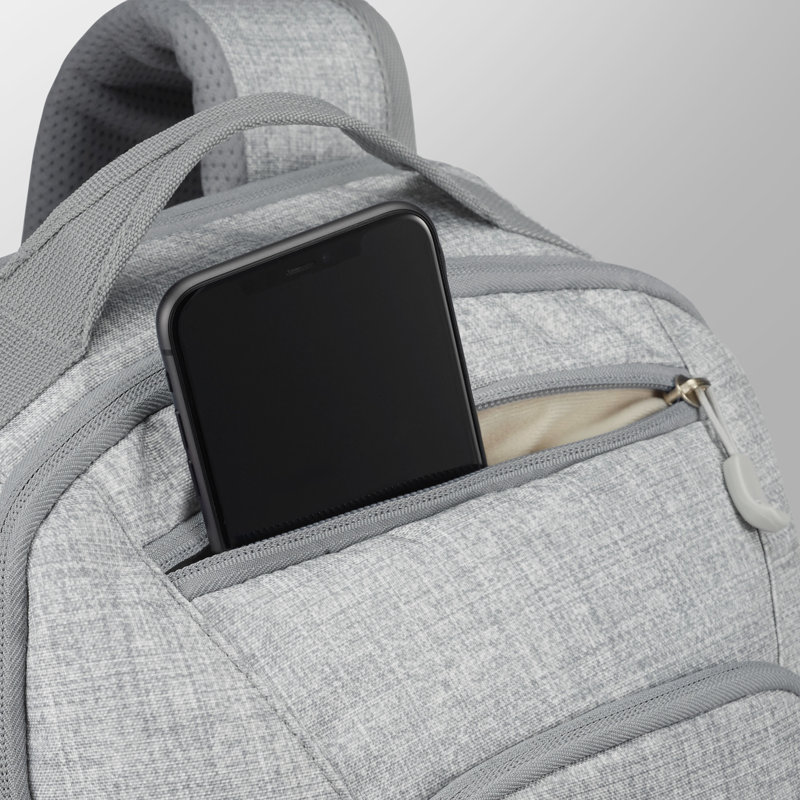  Swoop SG Backpack w/Laptop Pocket and Tablet Sleeve-Silver Heather, Silver