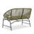 Modern Outdoor Patio Loveseat with PE Rattan Wicker and Metal Frame-48370253