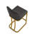 Dakori 24'' Upholstered Gray Counter Stool with Gold Metal Frame& Faux Leather Padded Full Back 