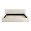 Cadre de lit tapissier grand format avec tissu en chenille avec motif plissé, cadre de lit plateforme grand format avec tête de lit et structure solide. Sans sommier tapissier - beige-1723017178