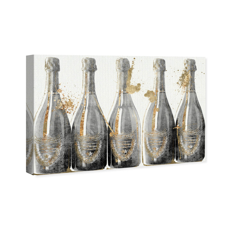 Drinks And Spirits>Champagne>Bottles - Print on Canvas, 30'' H x 20'' W x 1.5'' D, Wrapped Canvas
