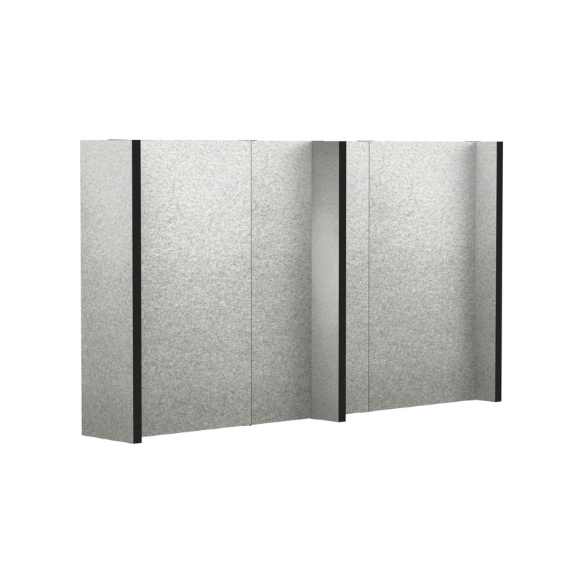 Ensemble mural modulaire de 7 pi de hauteur Everpanel - Bordure noire, Gris marbre, 144"