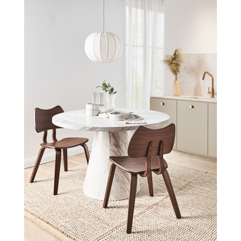 Set of 2 Dining Chairs DIANA Wood, Dark Brown Wood