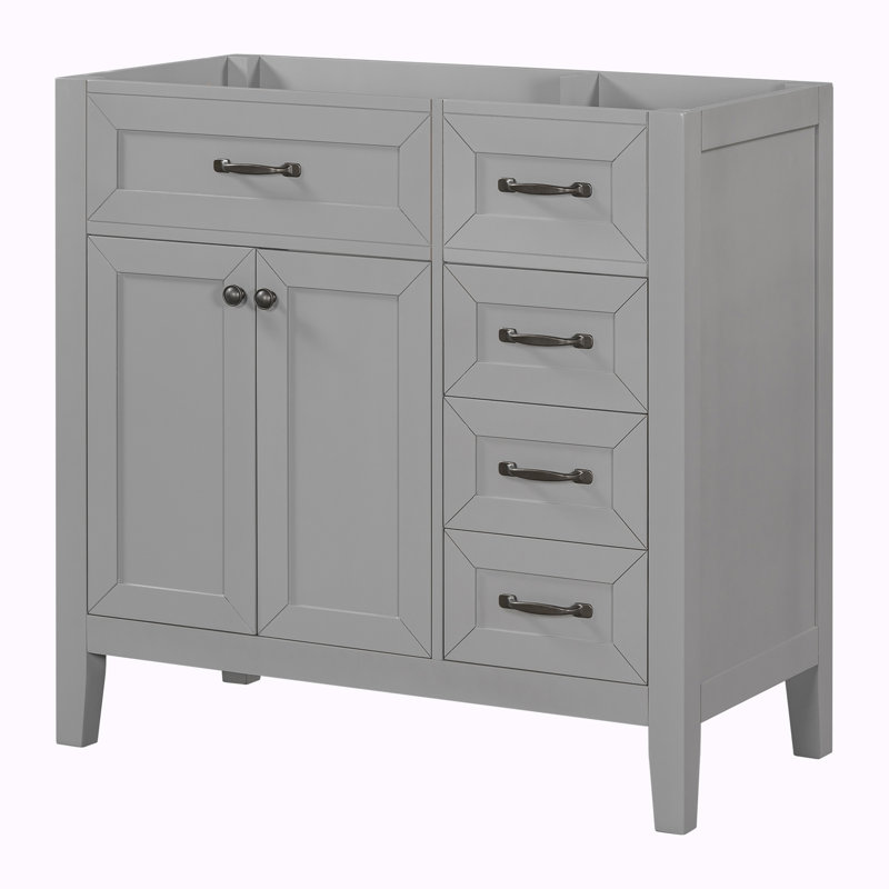 Meuble-lavabo 36 po sans lavabo, base d'armoire seulement, Gris