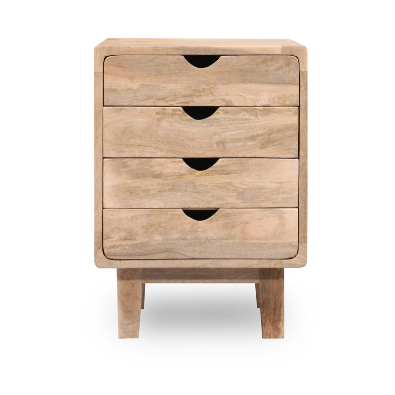 Paquette 50cm W Solid Wood Bedside Table