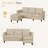 Roshod 73.6" Upholstered Sofa Couch with Ottoman-1477171266