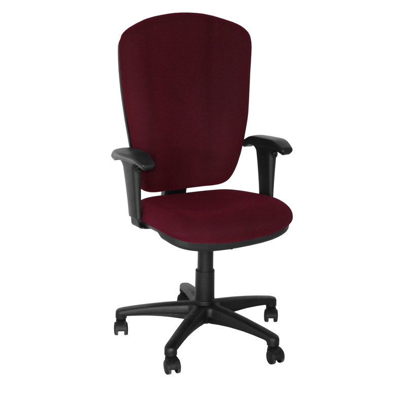 Symple Stuff Office Chair, Adjustable Armrests, Bordeaux