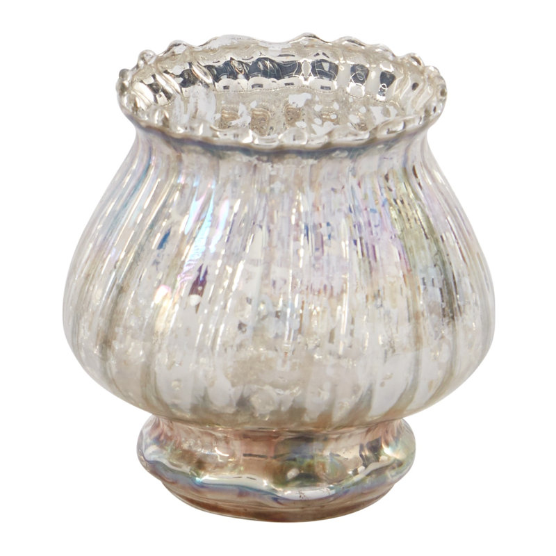 Glass Tabletop Votive Holder, 3.25" H x 3.5" W x 3.50" D