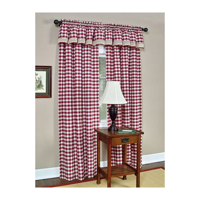 Haylee Semi Sheer Single Curtain Panel, 42" W x 84" L, Burgundy