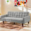 Lit double / futon double rembourré de 73,62 po pour lit double, canapé-lit convertible moderne avec accoudoirs réglables pour studio, appartement, bureau, petit espace, salon compact-527133518