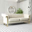 Chic velours crème 3 avec accents dorés - sièges de bureau et de salon à garniture dorée tendance