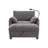 Chenille Armchair With Ottoman-541482967