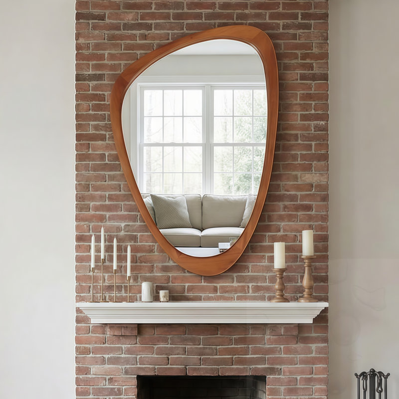Miroir en bois, Brun