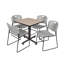Table de salle de repos carrée Nicklas, 4 chaises empilables Zeng-32668253-32668249