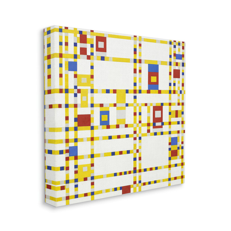 Broadway Boogie Woogie Abstract Canvas Wall Art, 17" x 17"
