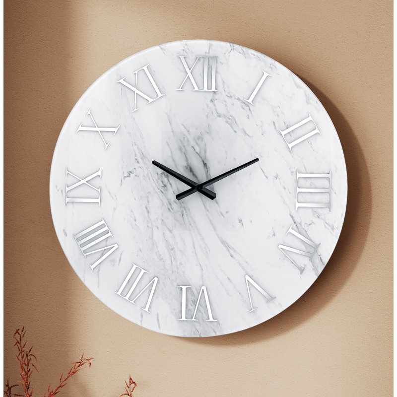 Horloge murale 23,6 po Hecker, Blanc