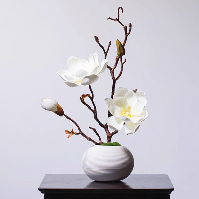 Simulated Flower Set Ceramic Vase Desktop Placement Flower Arrangement Living Room Dining Room Decoration Fake Flowers