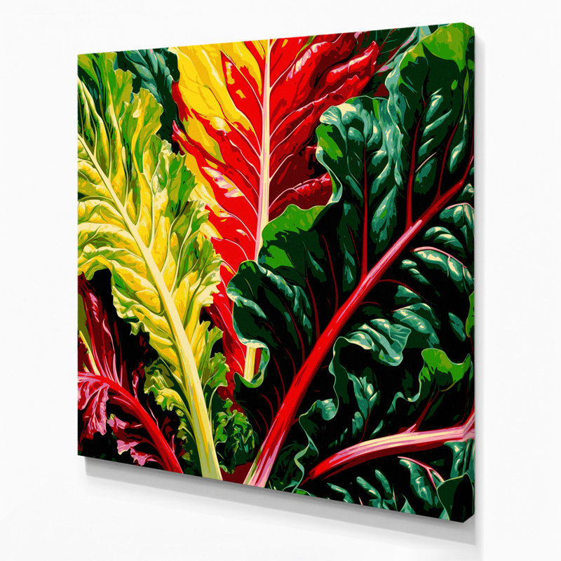 Art végétal sur toile vert, H 12 po x l 12 po
