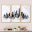 «Chicago Black Silhouette - Cityscape», ensemble d'art mural sur toile-370471170-370471181