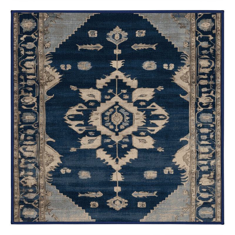 Tapis gris lavable à la machine, Carré 4 pi