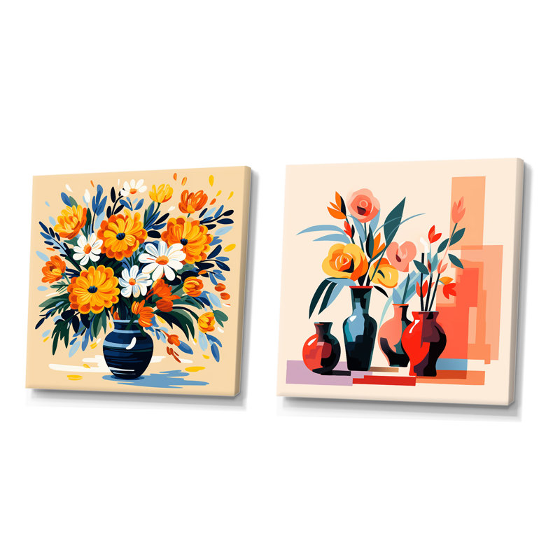 Bouquet de fleurs style bohème Henri Matisse IV - Boho, Toile tendue, H 30 po x l 61 po x P 1 po