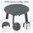 HDPE Round Coffee Table With Slatted Top-1941827053