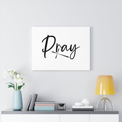 Pray Sharp Cross - Wrapped Canvas Print