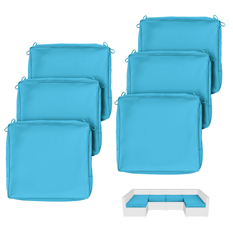 Outdoor Cushion Covers 18.5X16x3 Dining Chair Cushion Covers, Covers Only, Lake Blue, 18.5" W x 16" D