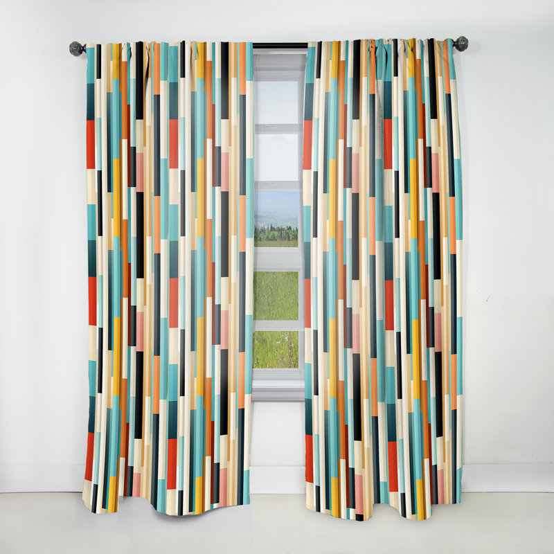 Urban Chic Striped Motif I - Rideau à rayures - Rideau à rayures obscurcissant - 1 panneaux, L 52 po x L 63 po