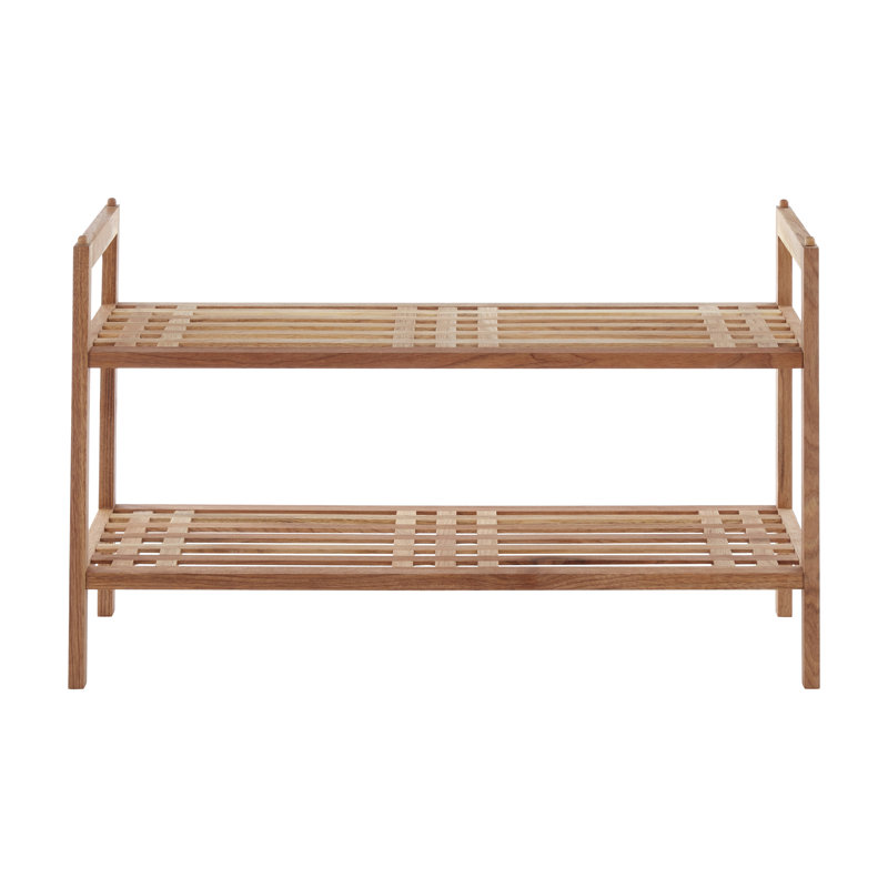 12 Pair Stackable Solid Wood Shoe Rack