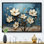 Orchidée bleue et blanche jardin de branches V - art mural floral abstrait