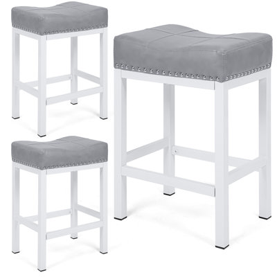 Backless Counter Stool with Metal Frame