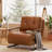 Caramel Faux-leather 4-in-1 Convertible Chair / Chaise / Sofa Bed – Foldable Space-saving Sleeper-1839547791