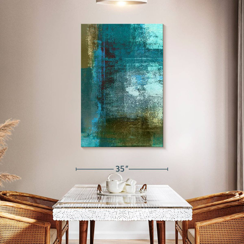Avery Blue And Brown Abstract, 30" H x 20" W