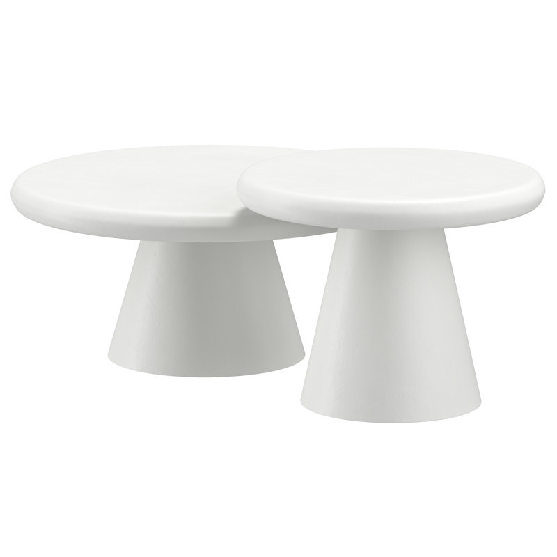 Ensemble de tables basses 2 pièces Galio - blanc