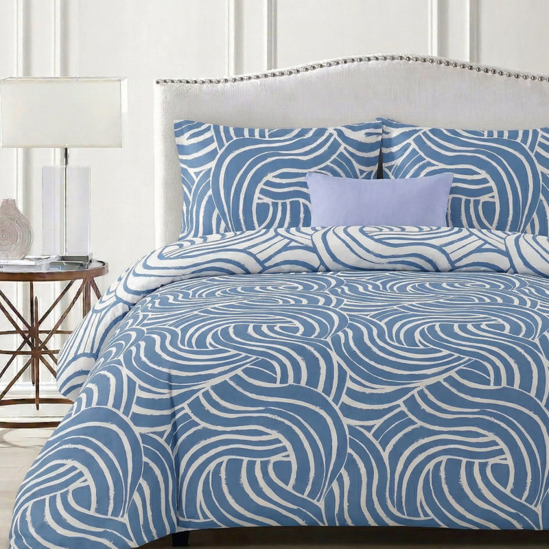Buyse Printed Reversible Duvet Cover Set with Pillowcases Quilt Cover Soft and Breathable