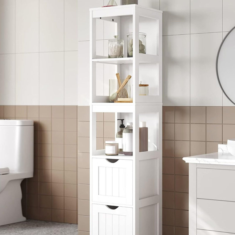 Solid Wood Freestanding Linen Cabinet
