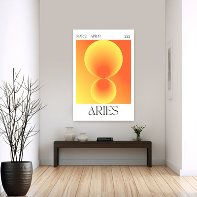 Aries Celestial Orbs Abstract Colorful Contemporary Wall Art Print by Valeria Castillo - Wrapped Canvas Print