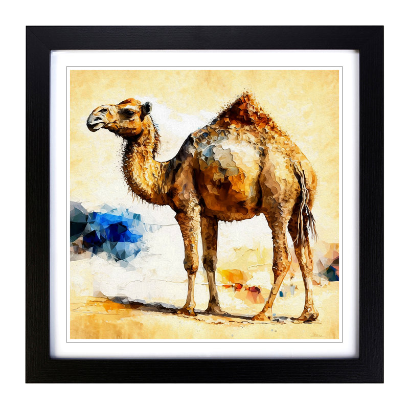 Camel Palette Knife Painting - Framed Print