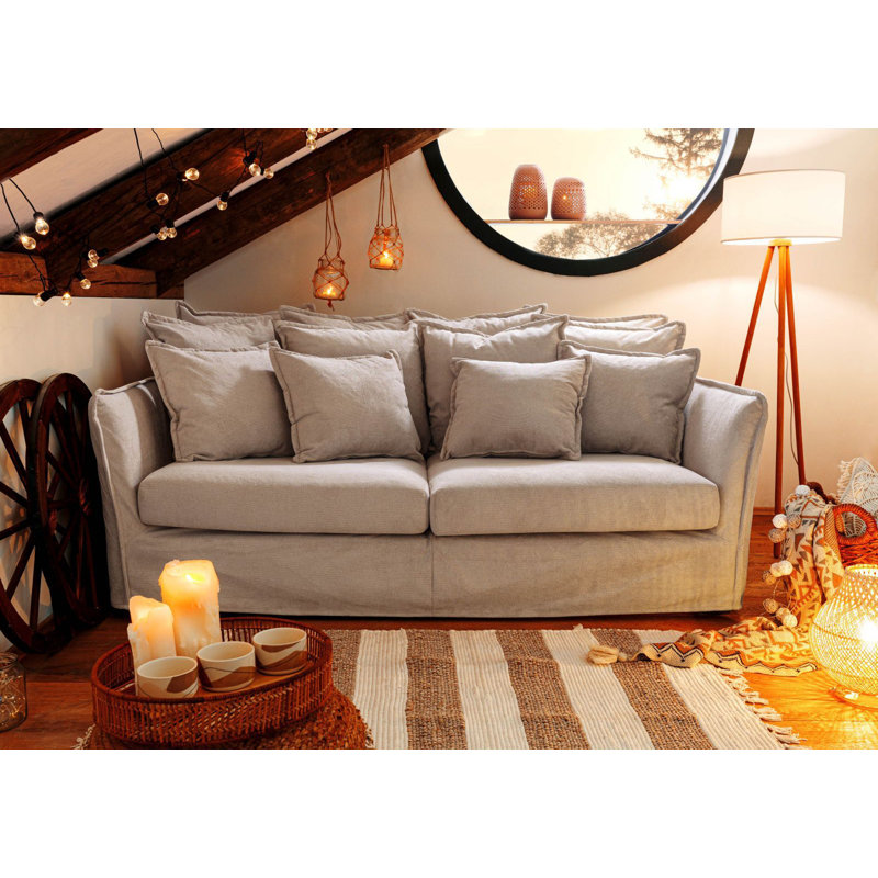 AMY 2 Seater Bean Bag Sofa, Beige